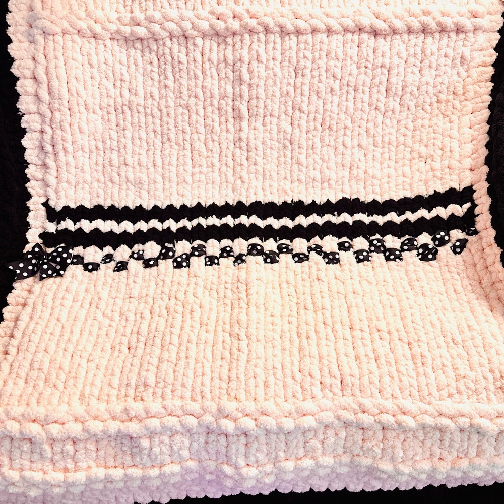 Uniquely Handmade Pink and Black Blanket